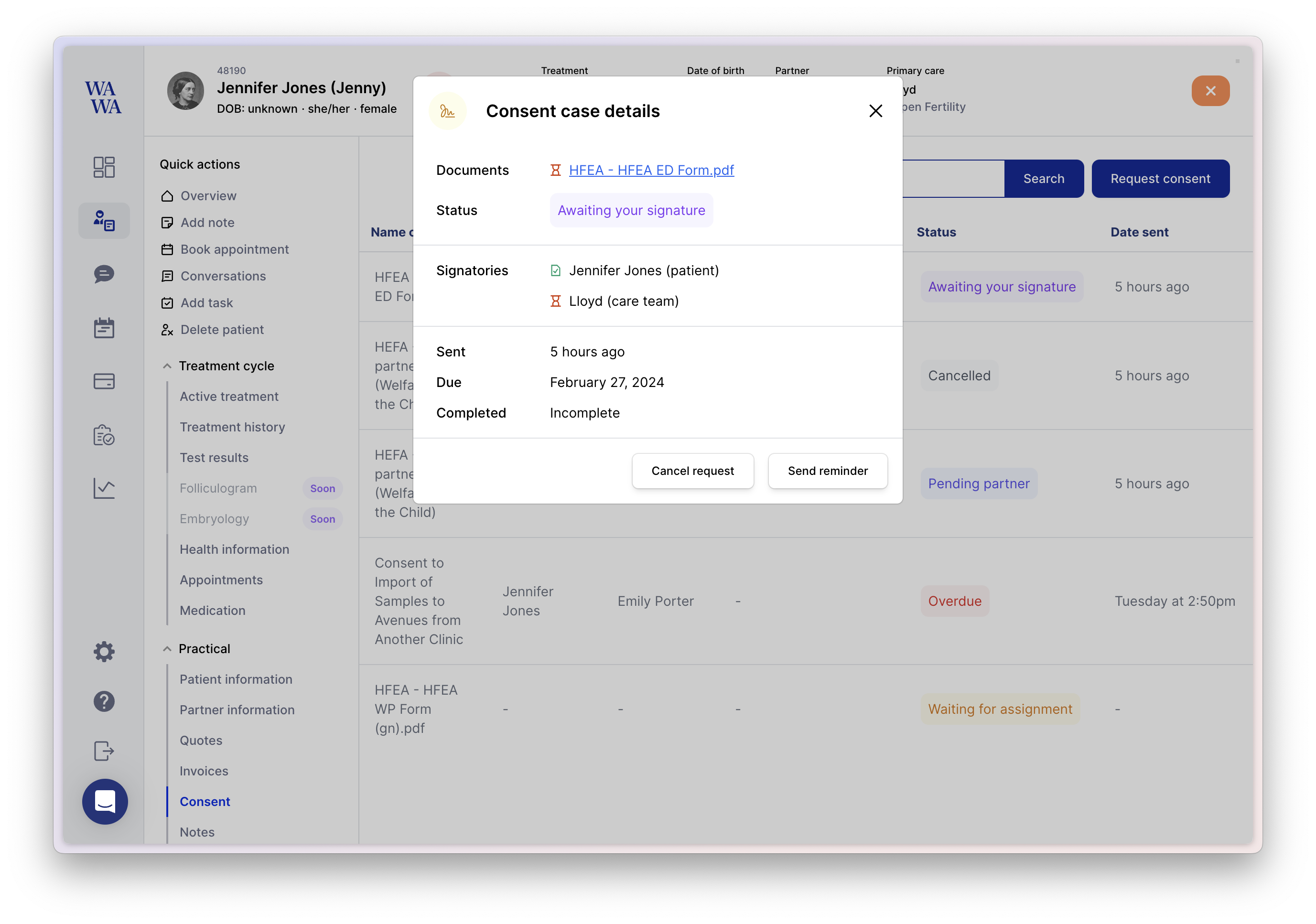 Simplified consent overview